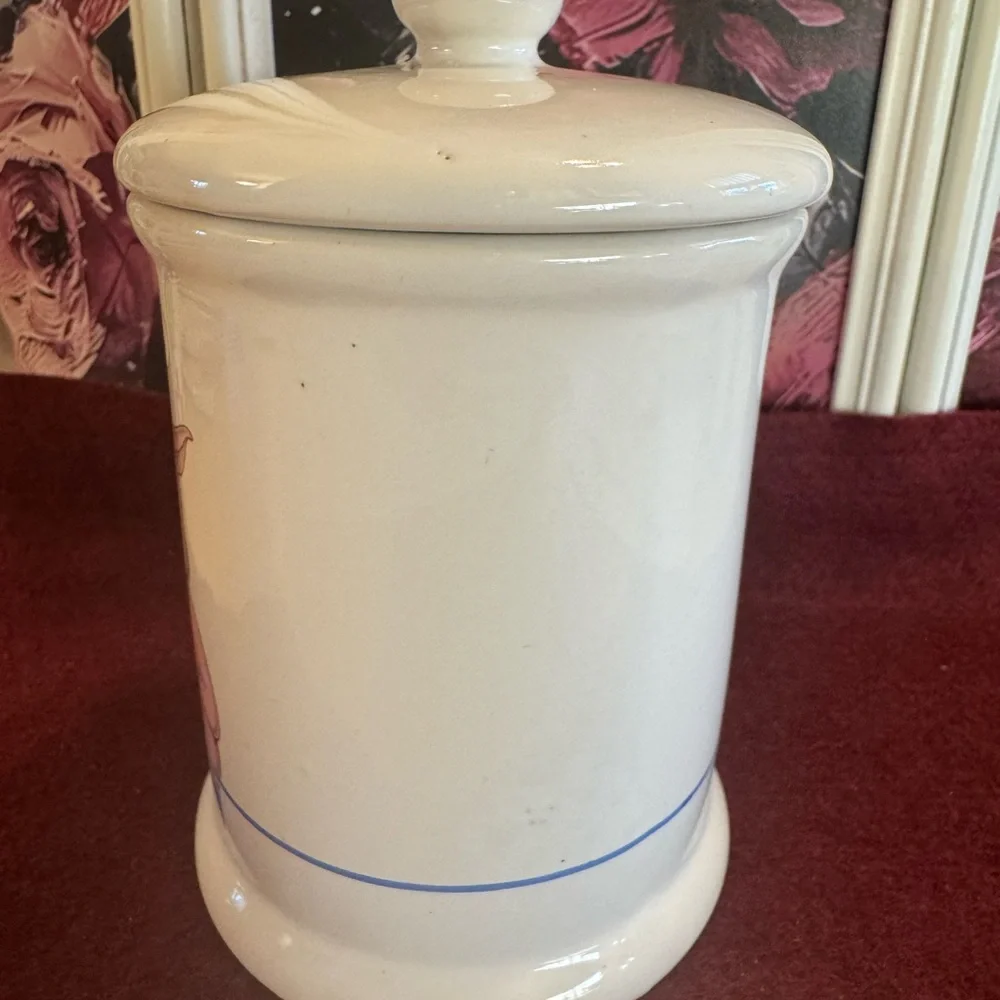 VTG “fat can” bacon grease ceramic canister jar featuring pig in chefs hat
